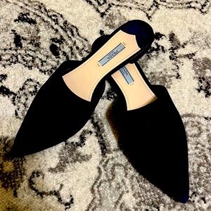 Prada Navy Suede Mules!